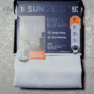 Sun Zero Avery Pearl 100% Blackout Rod Pocket Curtain 40" W × 63" L